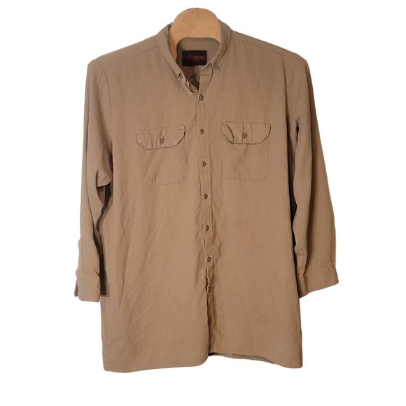 DRIFIRE Fire Resistant Long Sleeve Button Down Shirt Tan Khaki‎ Size XXXL Tall - Picture 1 of 5